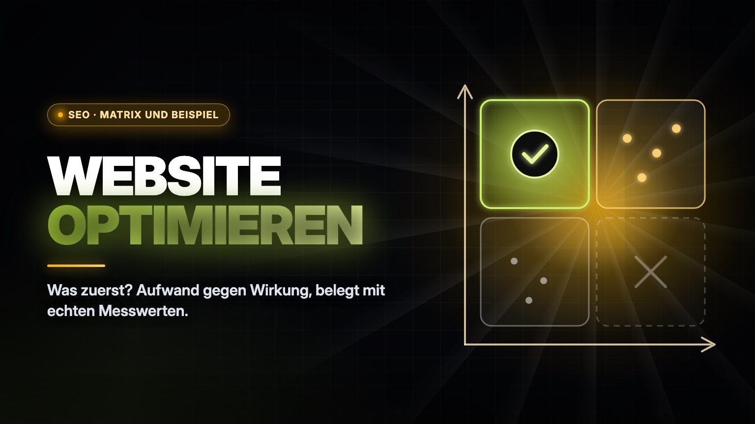 Website optimieren: Matrix mit Aufwand gegen Wirkung für die richtige Reihenfolge